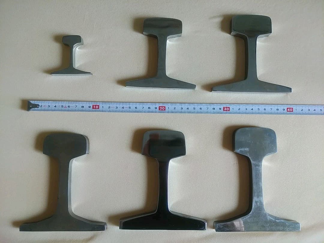 鉄道カットレールメッキ文鎮　6個セット