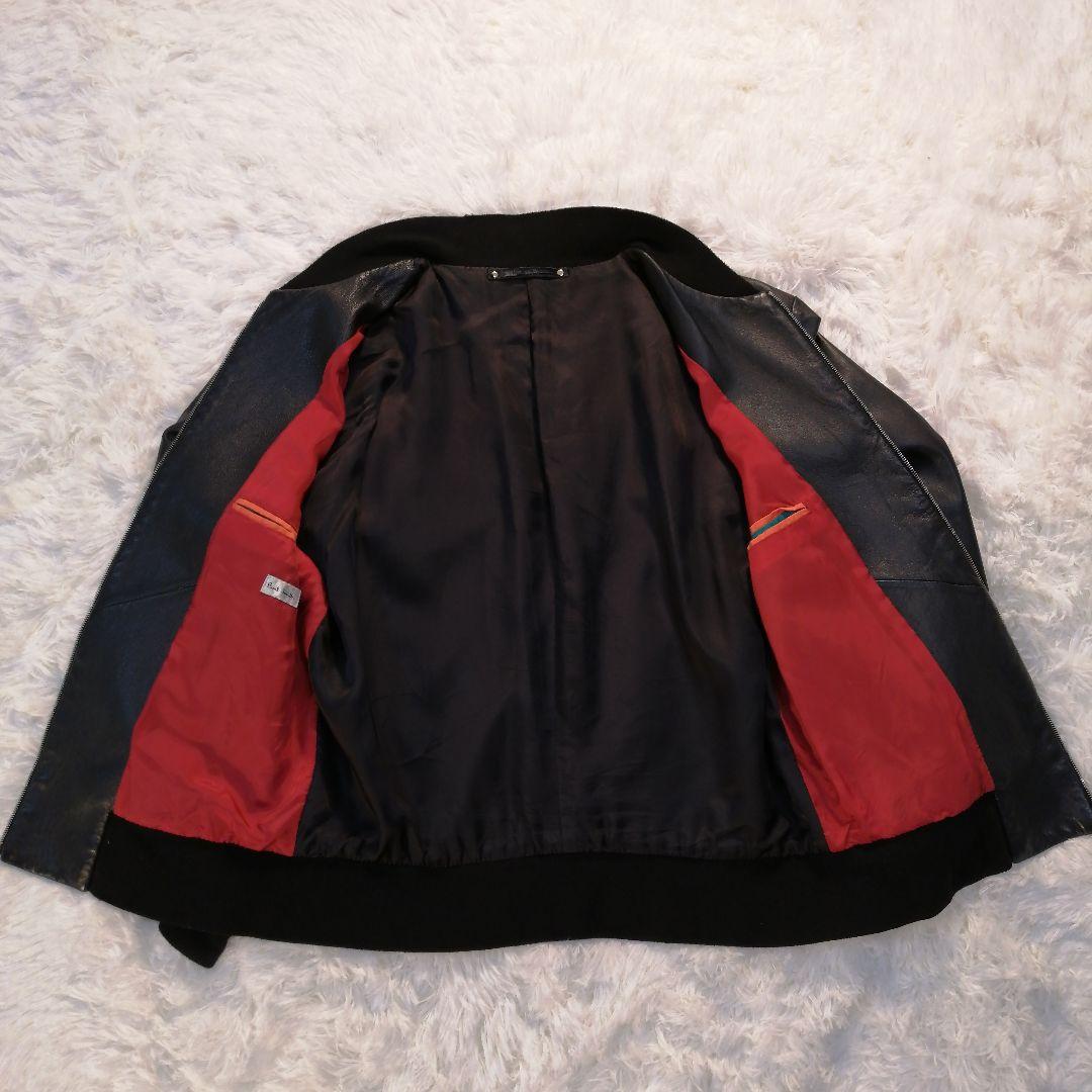 Paul Smith リブ ラムレザー ジャケット ブルゾン サイズL 羊革