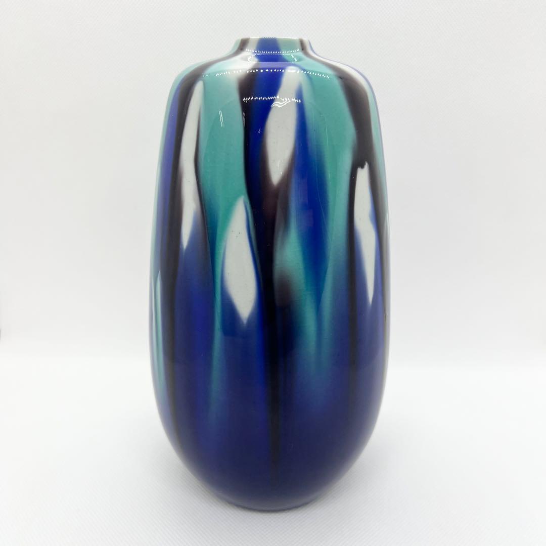 九谷焼 人間国宝 三代 徳田八十吉 耀彩 金銘 壺 花器 共箱 共布 陶歴付き