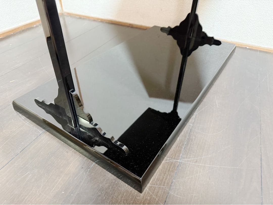 ほぼ未使用 茶道具 宗芳造 輪島塗 木製黒真塗 及台子 組み立式 共布 共箱