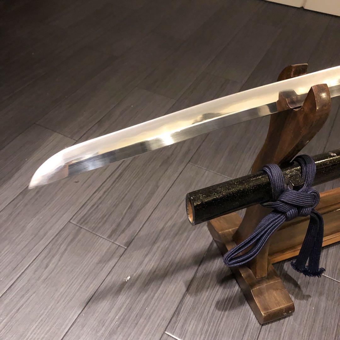 高級模造刀　居合刀　黒拵え　亜合金刀身　優乱刃紋