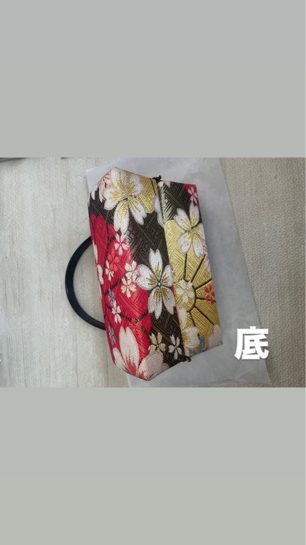 花柄バッグと草履、髪飾りセット