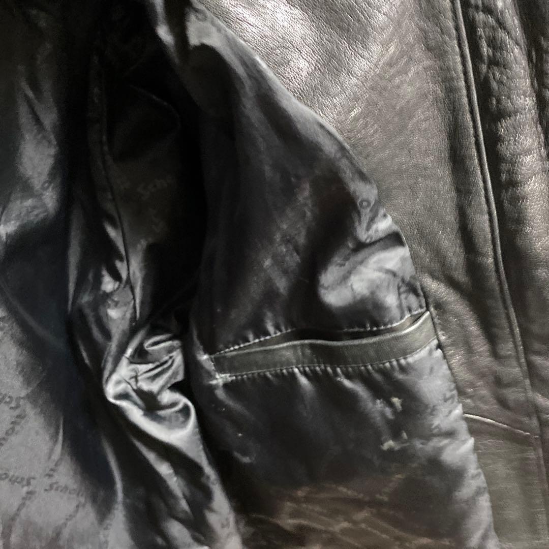 1 Schott フード付きライダース　シープスキン