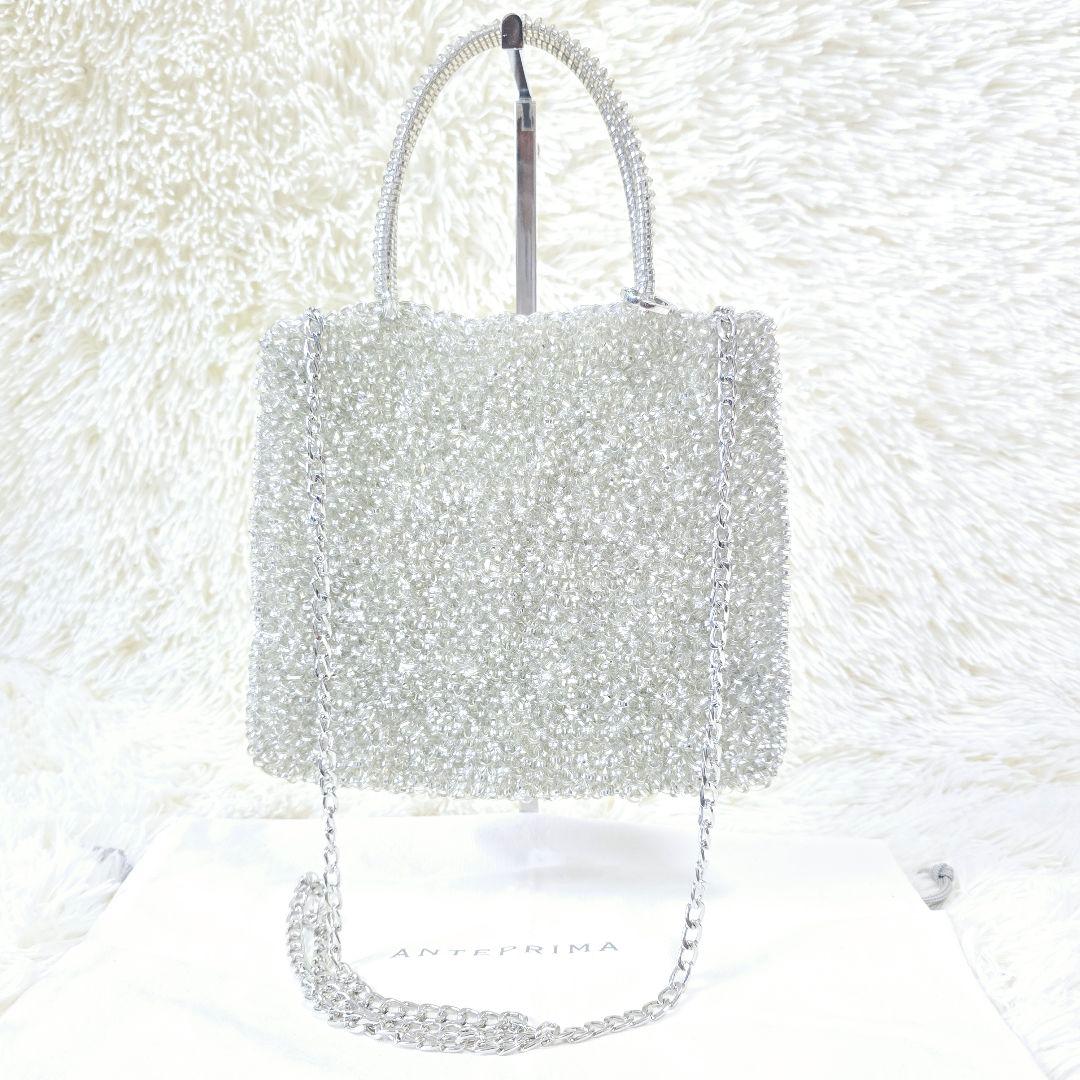 極美品✨人気色シルバー✨アンテプリマ スクエア ミディアム シルバー