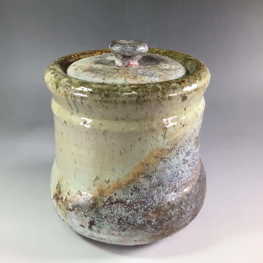 Ｒ６８　水指　『萩焼』『中村龍和造』　共箱　茶道具