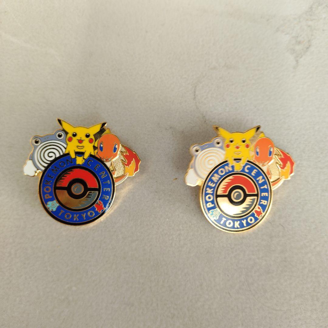 ポケモンセンターTOKYO ピンバッジ 同柄2個セット 開封済み 留め具欠品あり