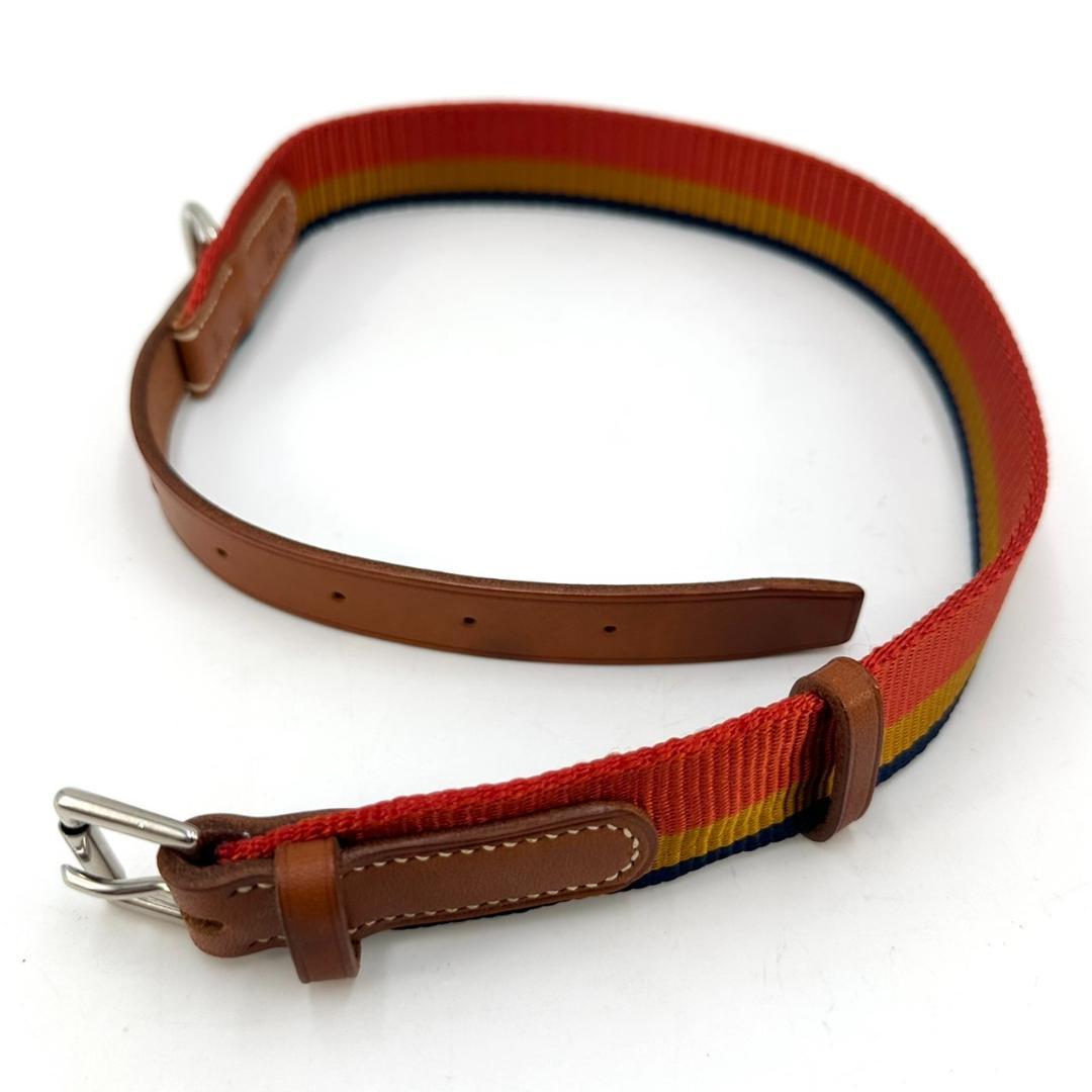 HERMES エルメス ロカバール 犬用首輪 大型犬用 シルバー金具 保存箱付き