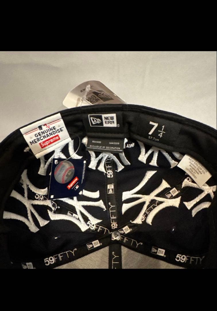 Supreme NYロゴ刺繍 ベースボールキャップ 7 1/4