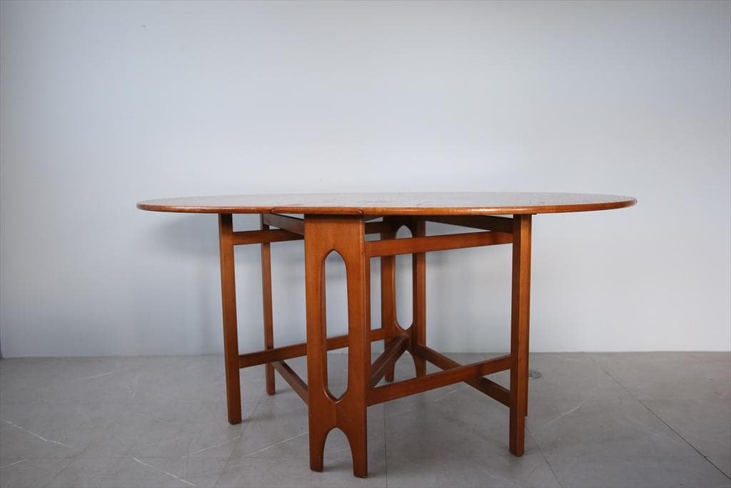 英国アンティーク木製ゲートレッグテーブル/ダイニング机/バタフライ(92-221