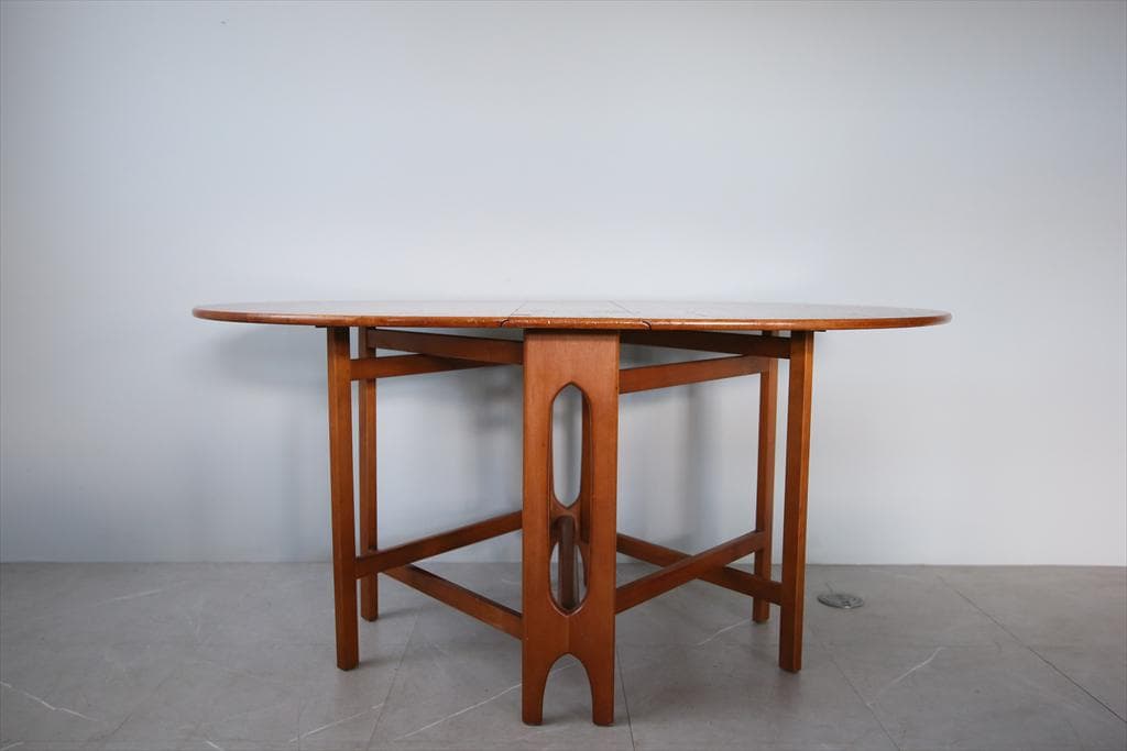 英国アンティーク木製ゲートレッグテーブル/ダイニング机/バタフライ(92-221