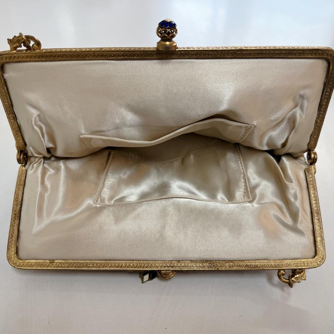 プチポワン刺繍　パーティーバッグ