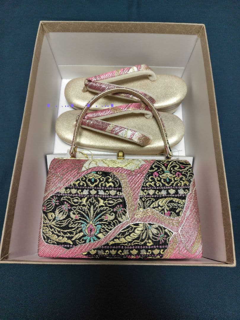 【沙織】和装用バッグと草履（M）セット