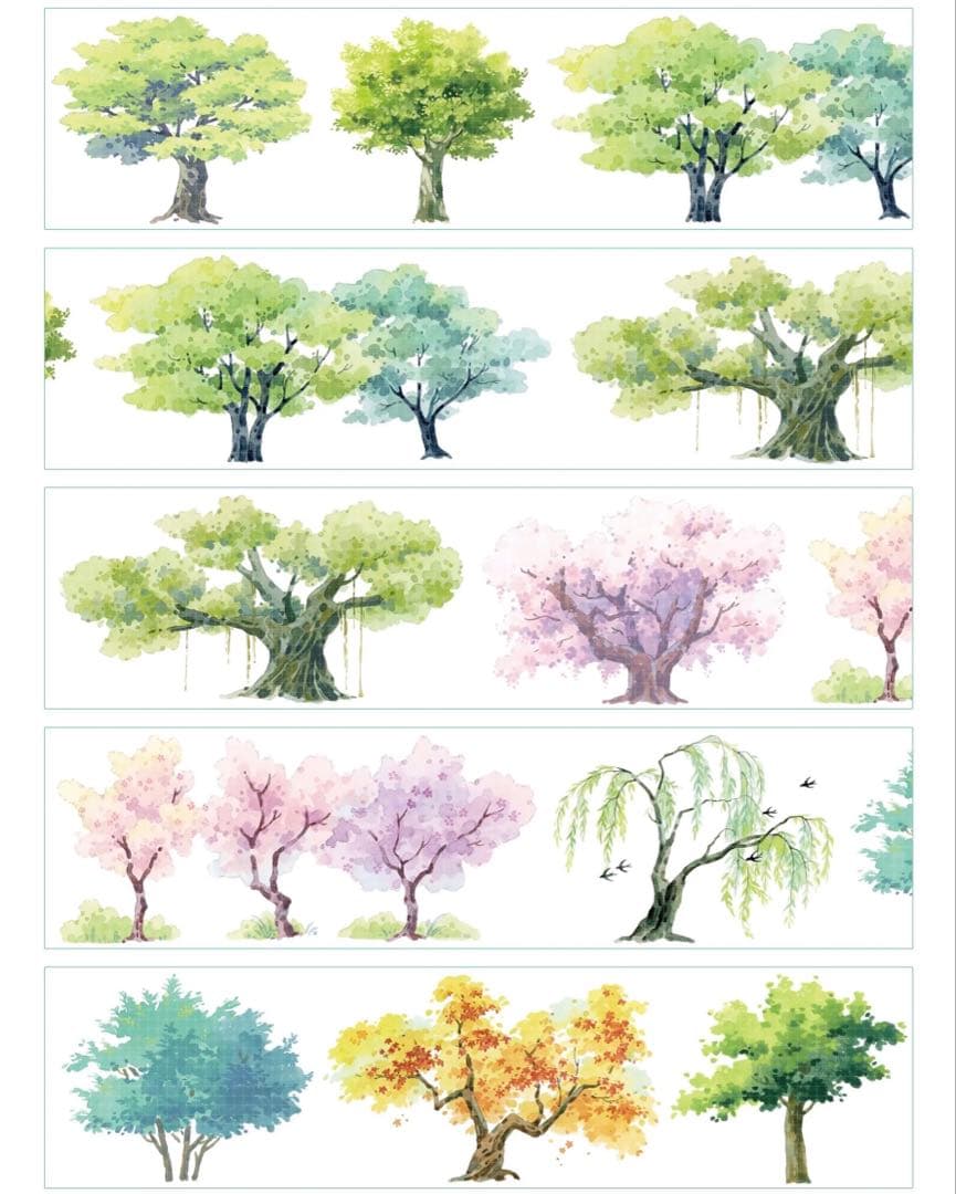 【8311】海外　マステ　5m巻売り　PETマスキングテープ　木