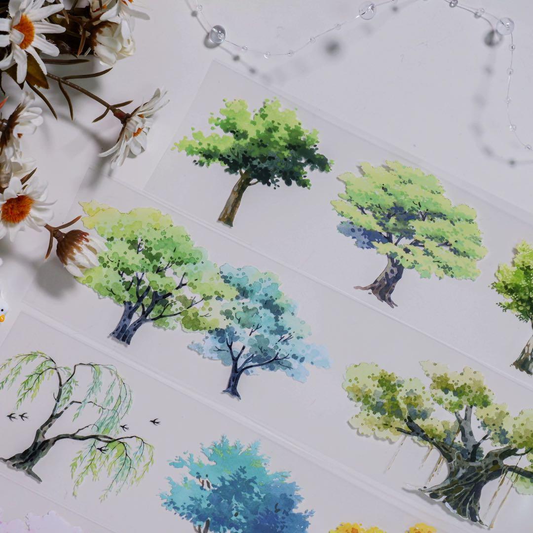 【8311】海外　マステ　5m巻売り　PETマスキングテープ　木