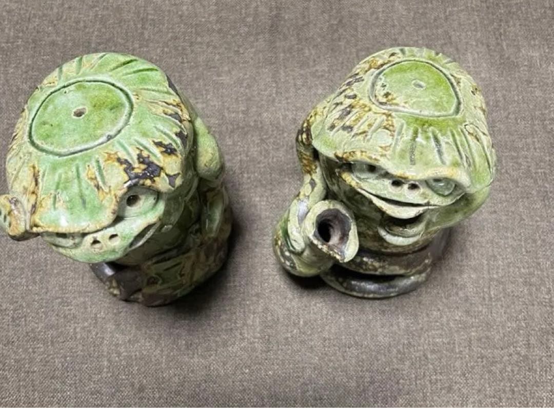 【信楽焼】カッパ夫婦　縁起物　陶器