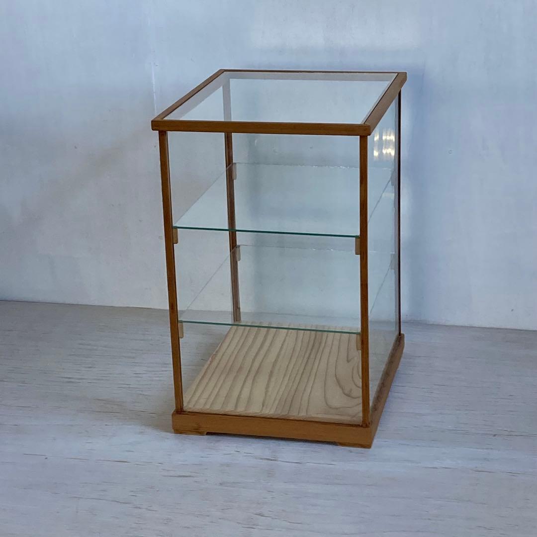 フルヒ / 古い木製ガラスケース 3段 ショーケース オープンラック