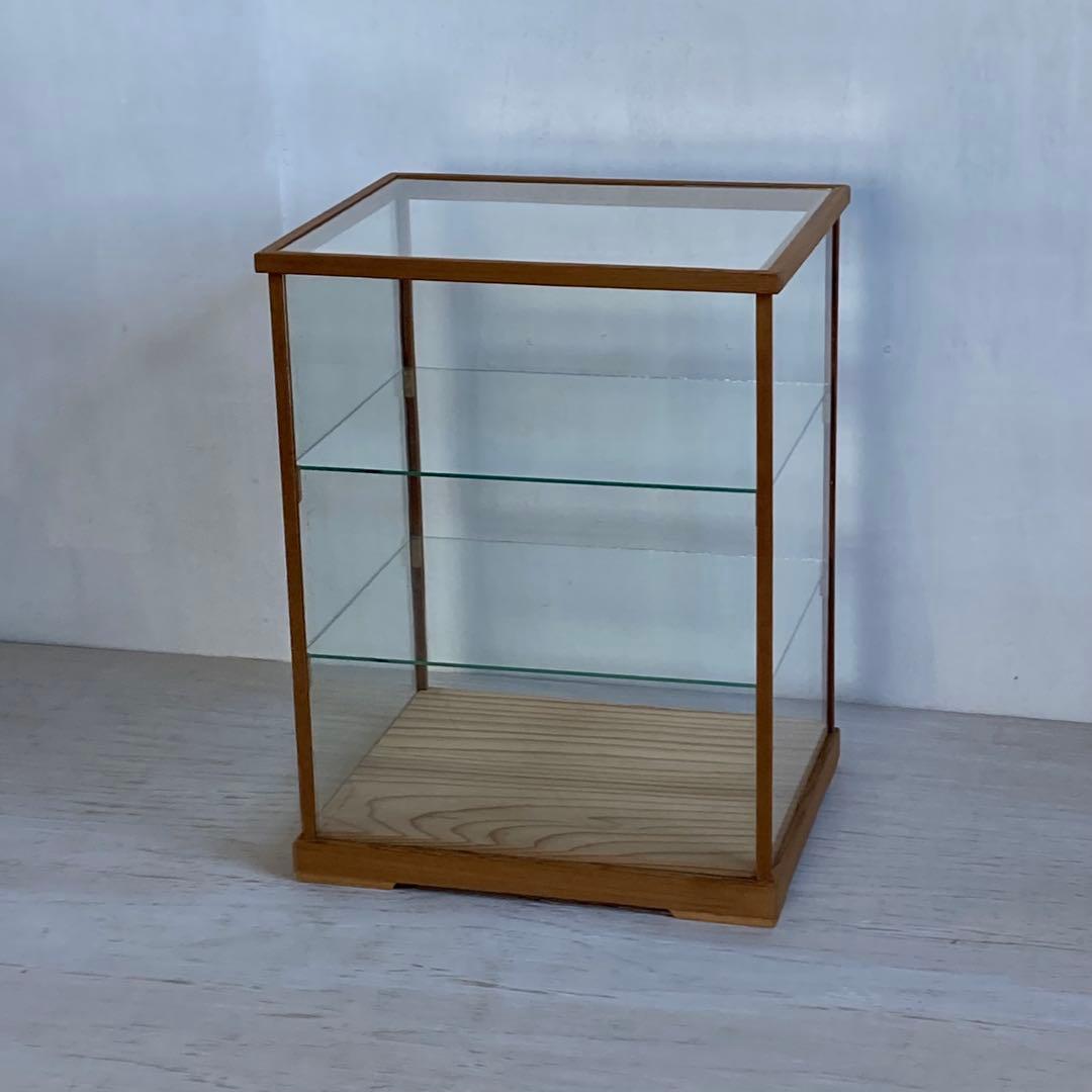 フルヒ / 古い木製ガラスケース 3段 ショーケース オープンラック