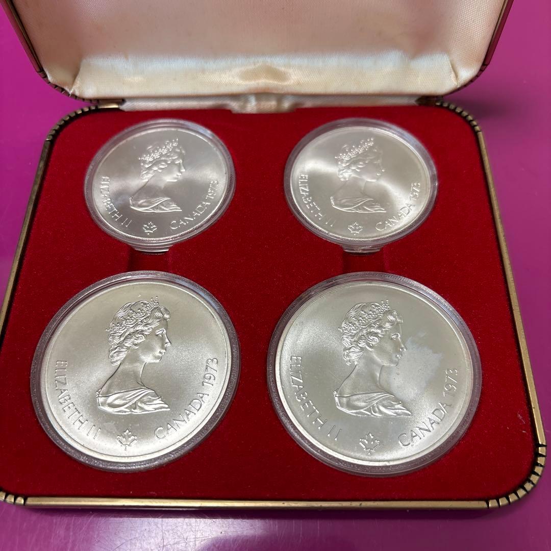【美品】1976年 カナダモントリオール五輪 記念銀貨4枚セット