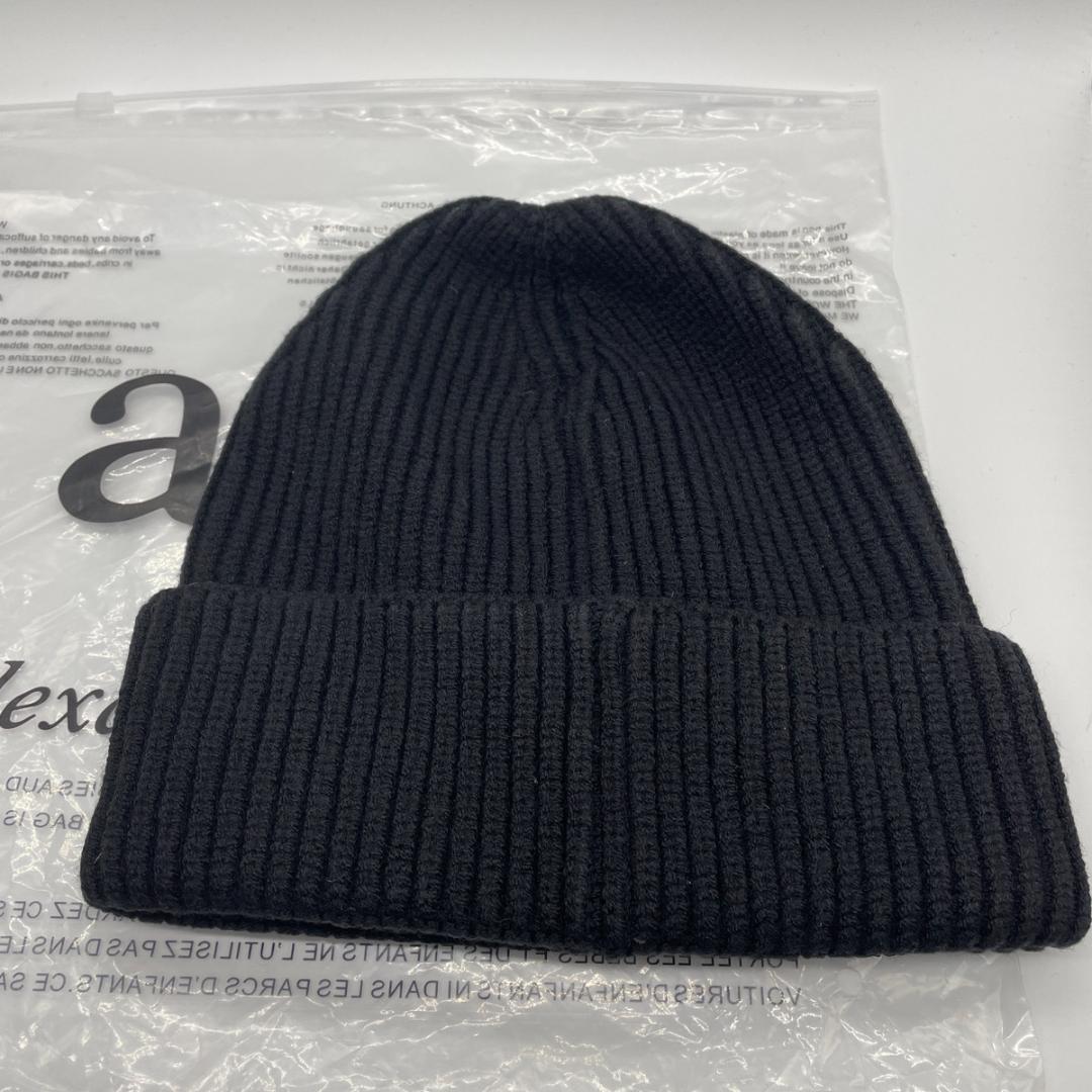 ニット帽　ブラック