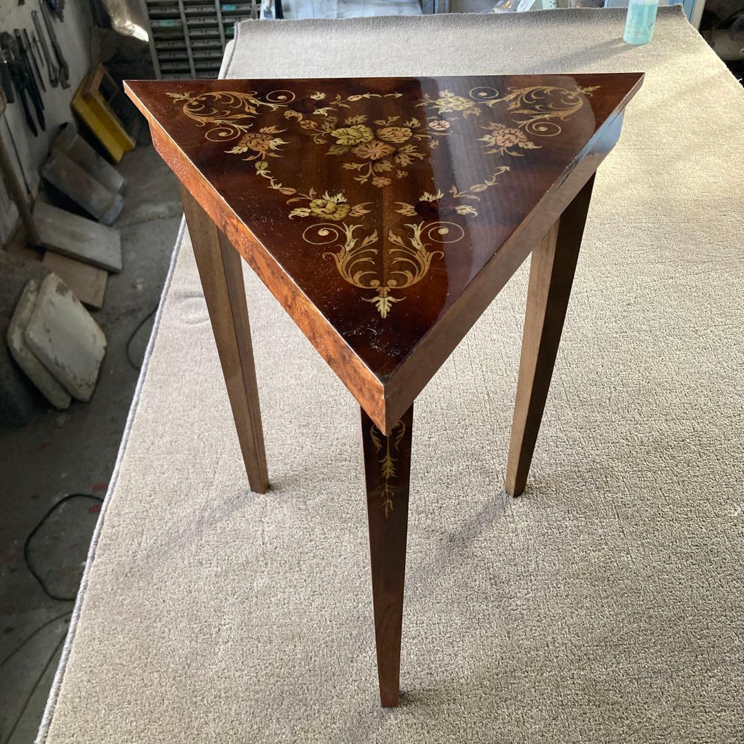 象嵌 三角 テーブル オルゴール コーヒーテーブル