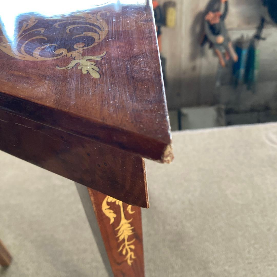 象嵌 三角 テーブル オルゴール コーヒーテーブル