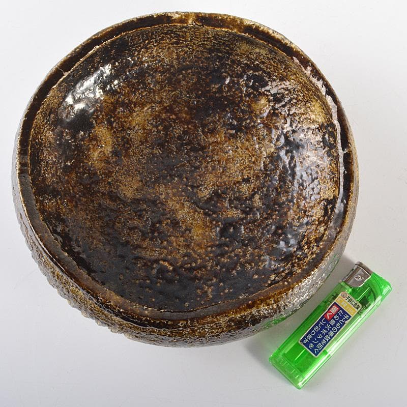 茶道具　楽吉左右衛門　黒楽菓子器　共箱　M　R6771