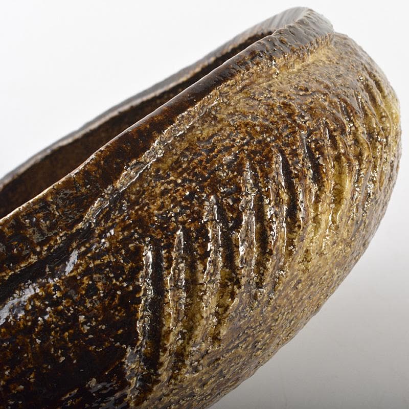 茶道具　楽吉左右衛門　黒楽菓子器　共箱　M　R6771