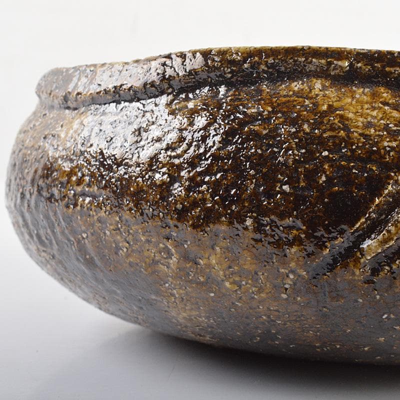 茶道具　楽吉左右衛門　黒楽菓子器　共箱　M　R6771