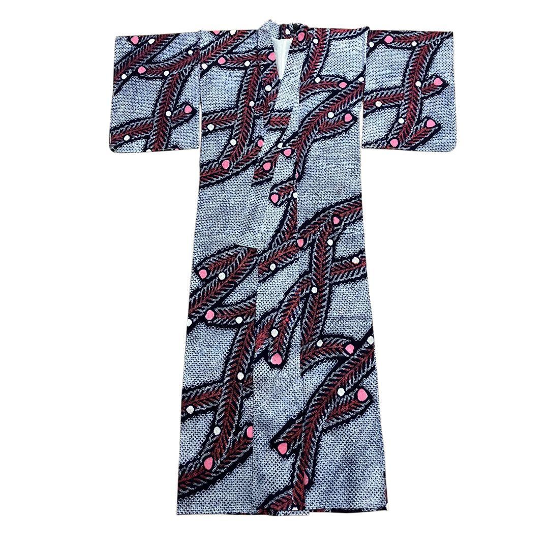 浴衣 有松鳴海絞り 孔雀羽文 ネイビー 綿 手縫い しつけ糸付 夏 和装 逸品