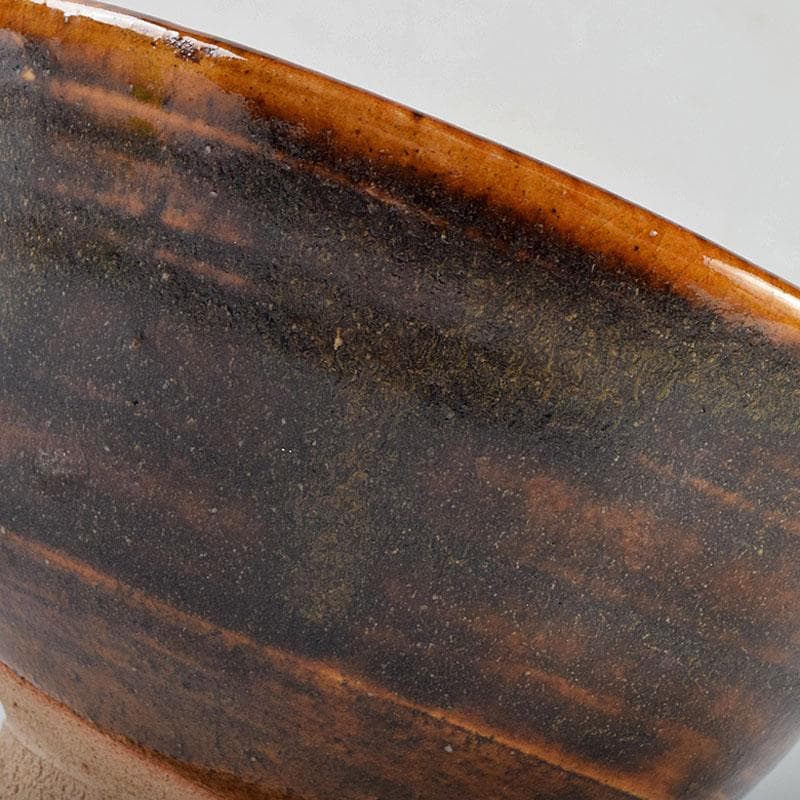 茶道具　河井寛次郎作　鉄薬碗　茶碗　仕覆付　共布共箱　M　R9197