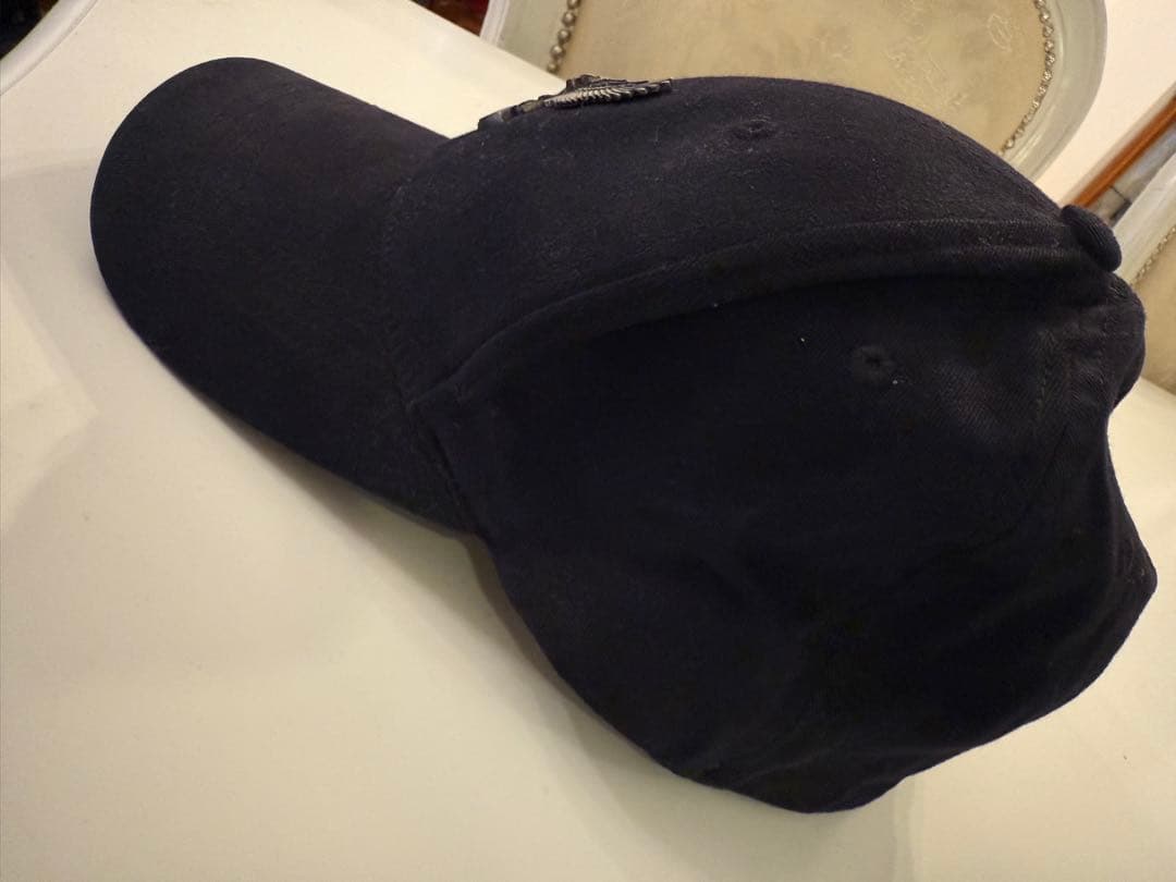 【超希少！】ハーレーダビッドソン　金属製鷲エンブレム付きキャップ　黒　ビンテージ