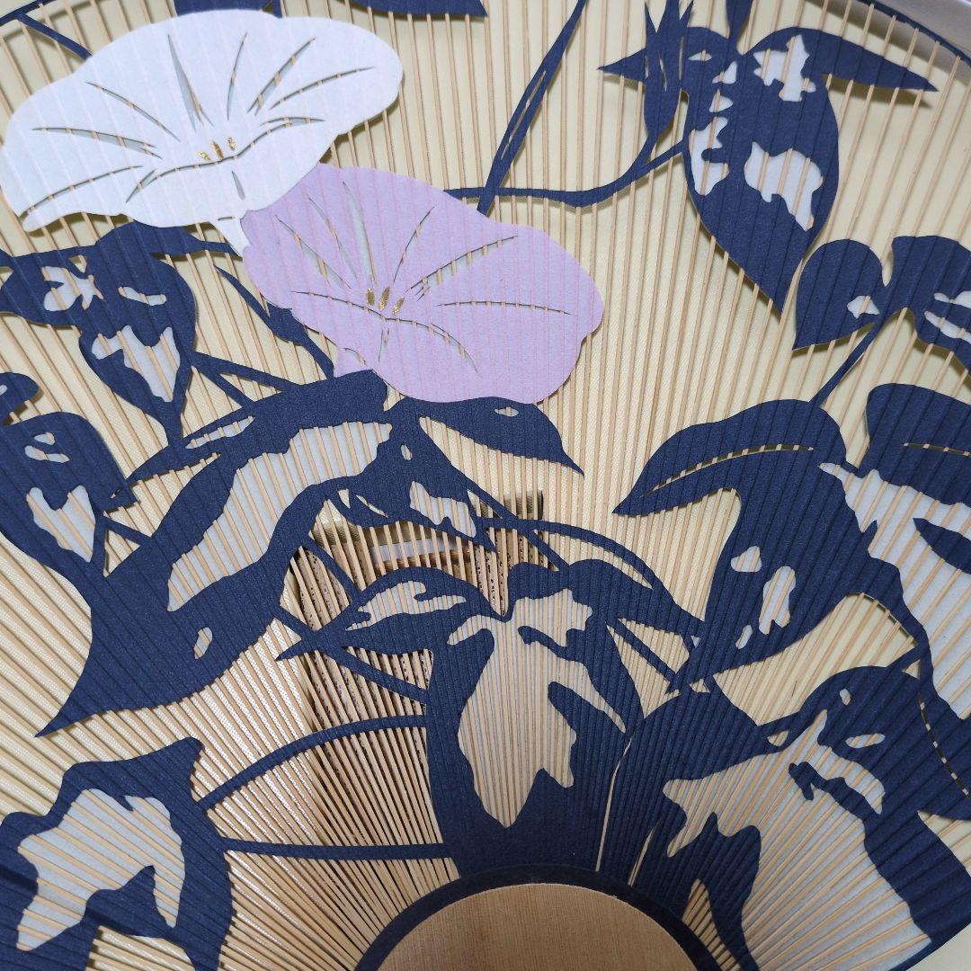 京うちわ　伝統工芸品　両面透かし朝顔柄・夏飾り　阿以波