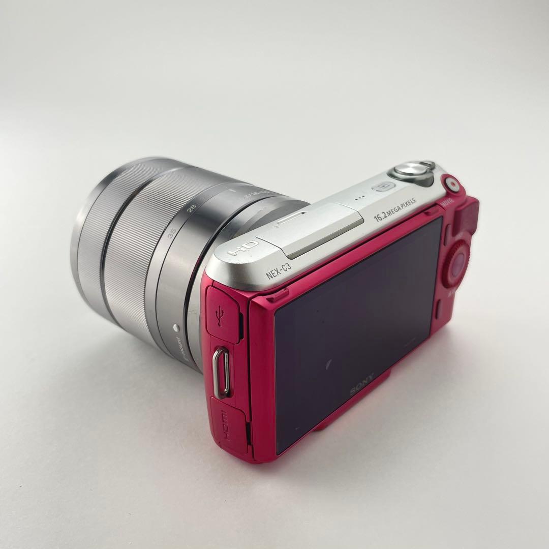 【美品・返品保証】Sony NEX-C3 ピンク 標準ズームレンズキット