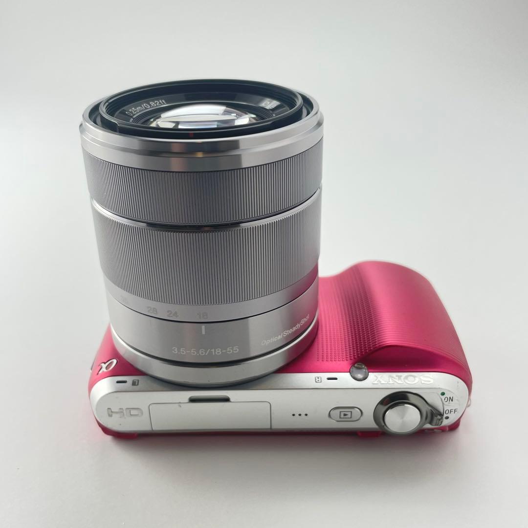 【美品・返品保証】Sony NEX-C3 ピンク 標準ズームレンズキット