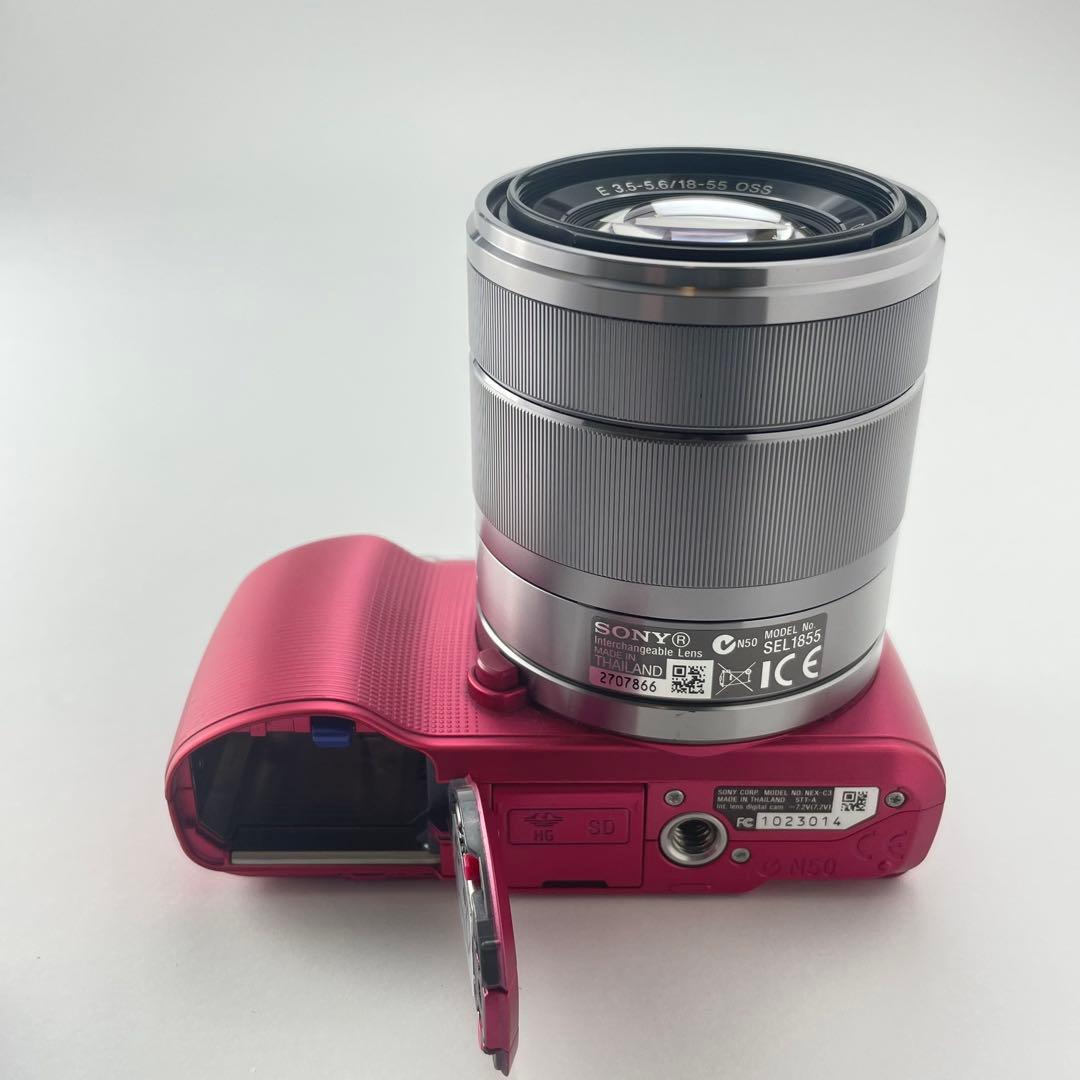 【美品・返品保証】Sony NEX-C3 ピンク 標準ズームレンズキット