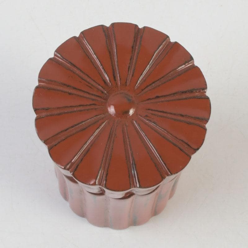 茶道具　加賀蒔絵師　和田寿峰作　立雛蒔絵　甲黒網目中棗　共箱　V　8993