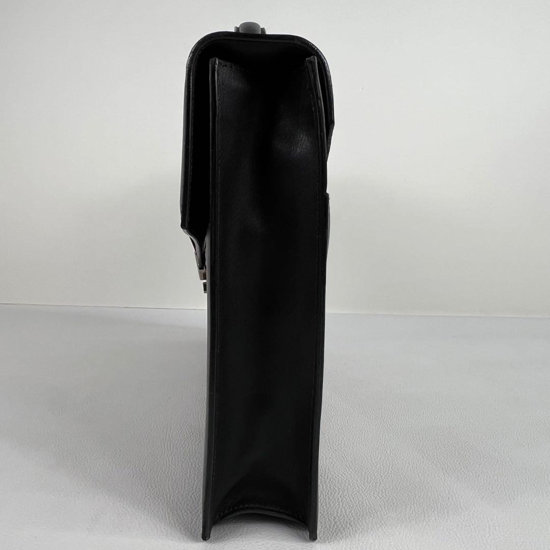 ダンヒル ブリーフケース ビジネスバッグ レザー ダークブラウン フラップ 鍵付