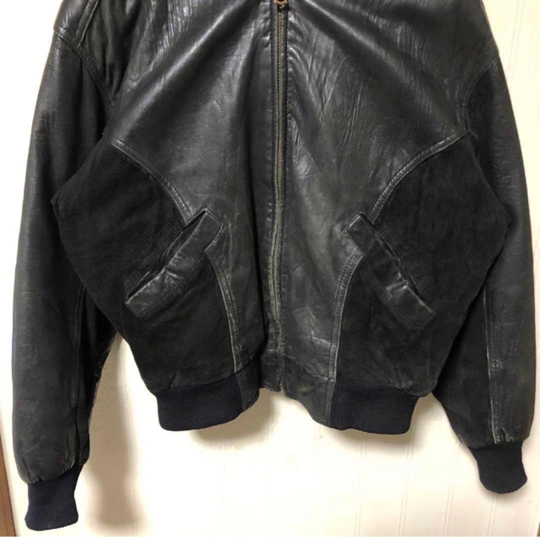 深水光太着用似❗️短丈 MIDWAY A-2 牛革 フライトジャケット 黒S