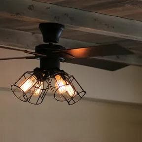 シーリングファン 4灯 クワドロ ジャヴァロエルフ リモコン付き LED