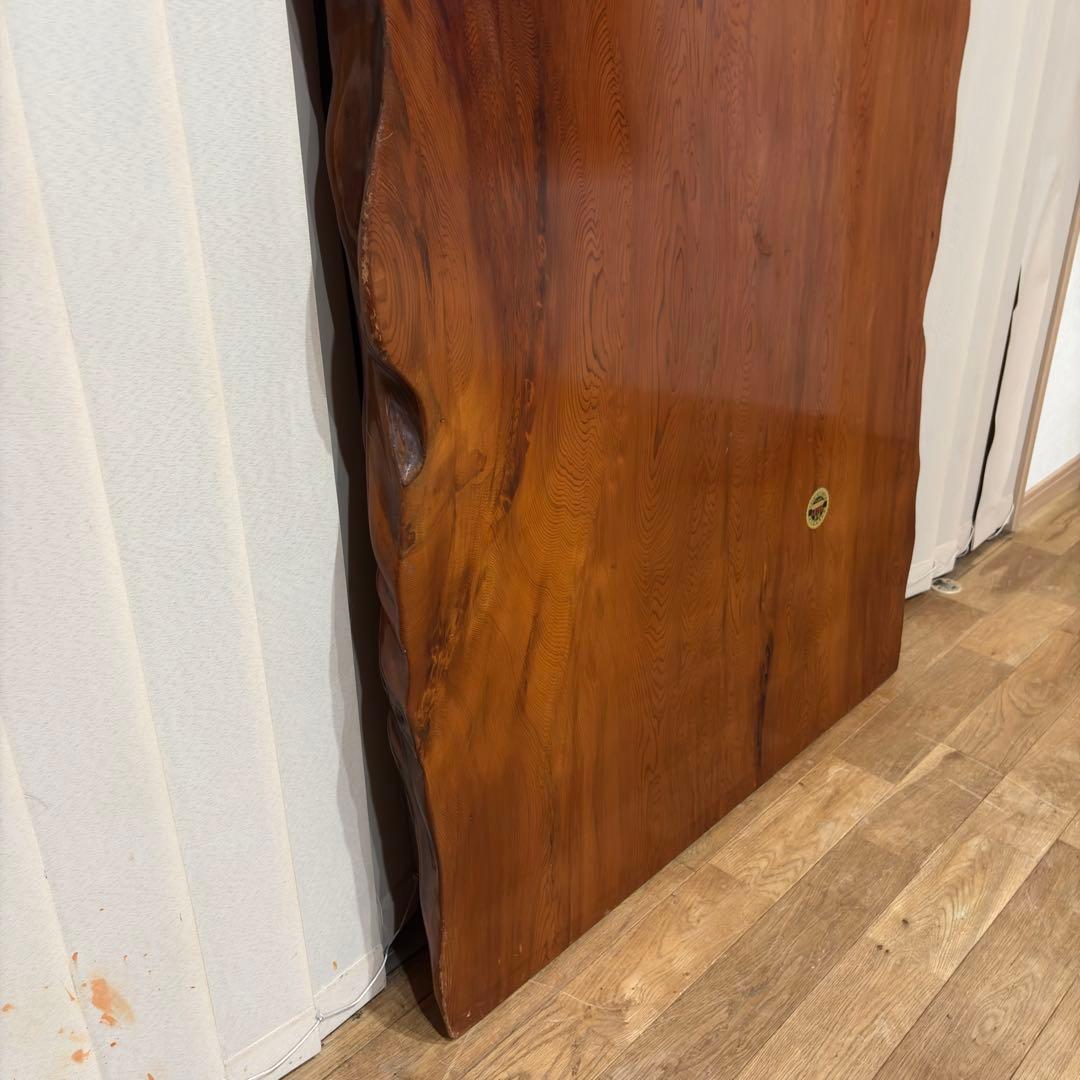 【未使用】屋久杉 一枚板 テーブル 座卓 天然木 耳付 笹杢 漆 天板 希少