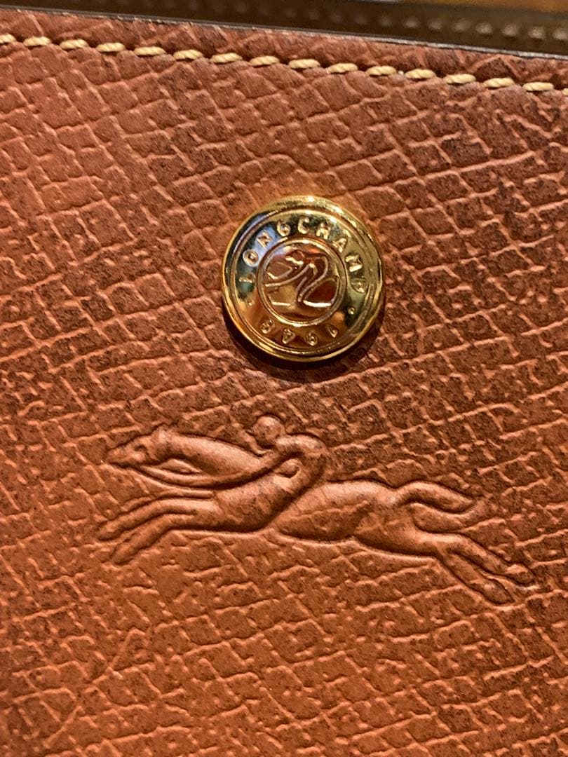 【極美品】LONGCHAMP CuirdeRussieブラウンレザーハンドバッグ