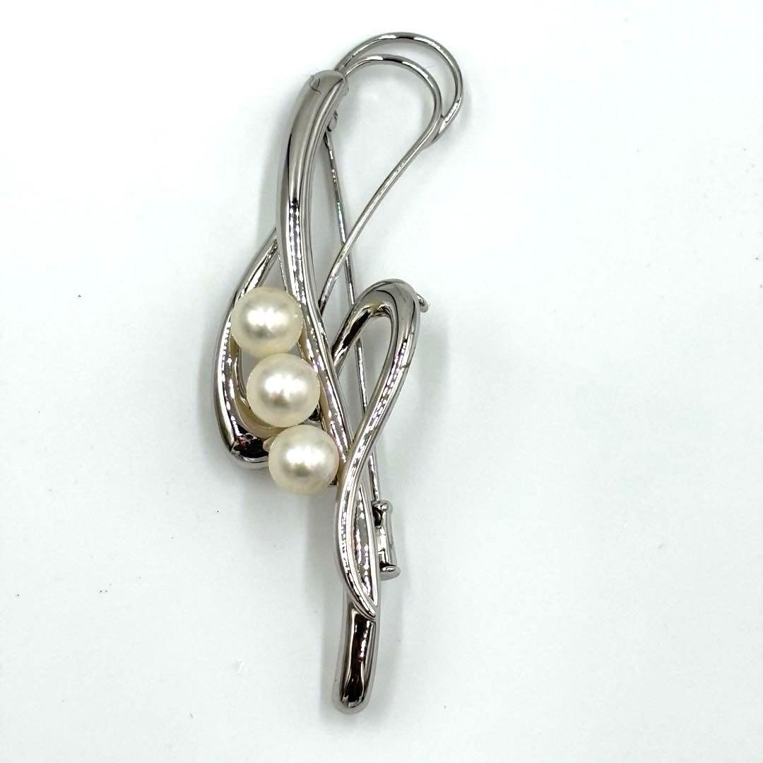 【ひかたちばな】田崎真珠 タサキ ブローチ パール アコヤ真珠シルバーSV
