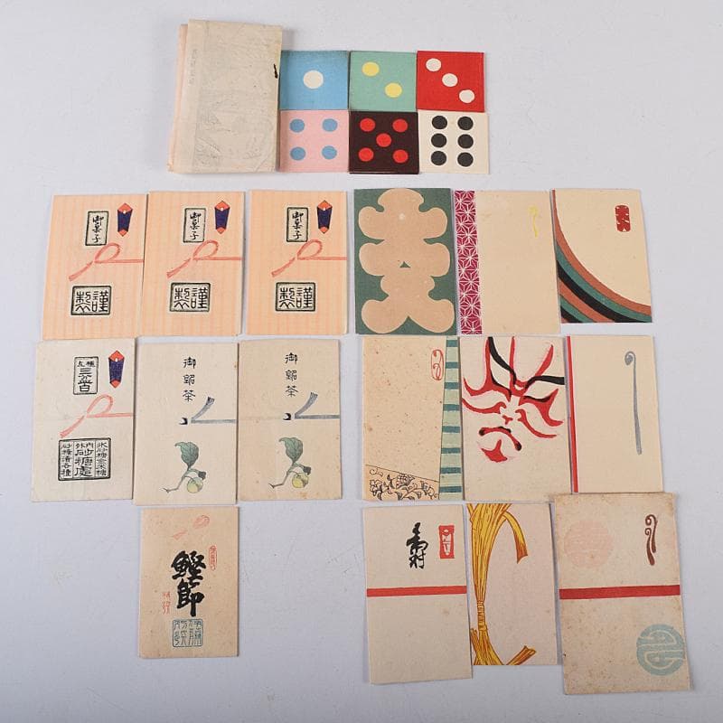 大正～昭和初期　木版画　古い御祝儀袋　ポチ袋　111枚まとめて　8719