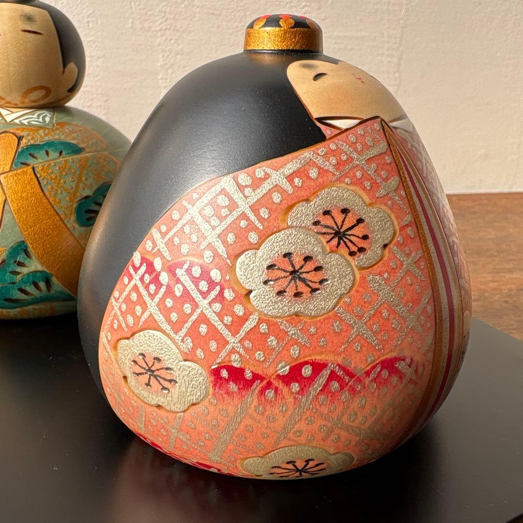 卯三郎こけし お雛さまこけし 平安 ひな祭り 木製 松竹梅