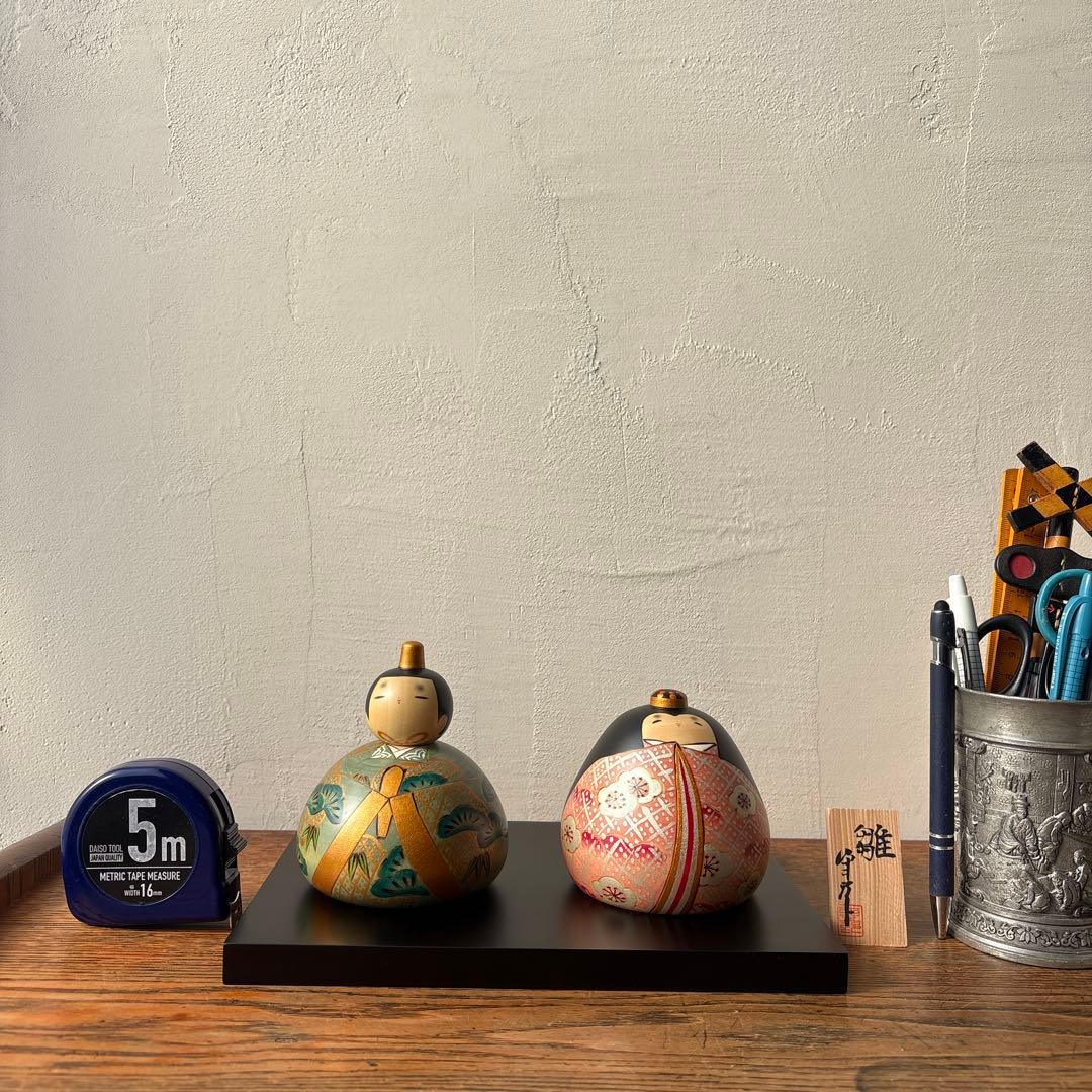 卯三郎こけし お雛さまこけし 平安 ひな祭り 木製 松竹梅