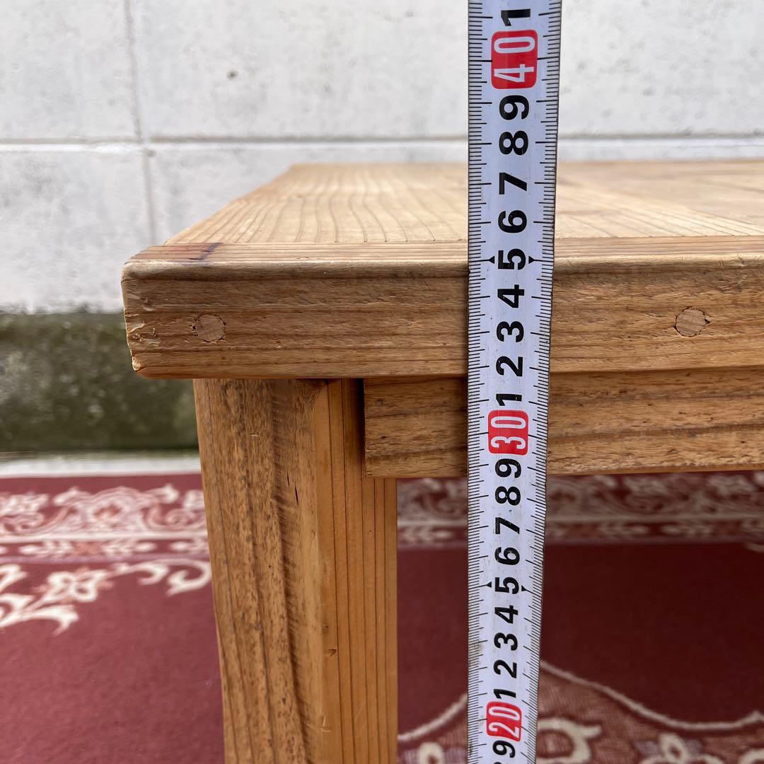 古家具 木製無垢材◾️古材天板 折り畳みテーブル コーヒーテーブル サイドテーブル