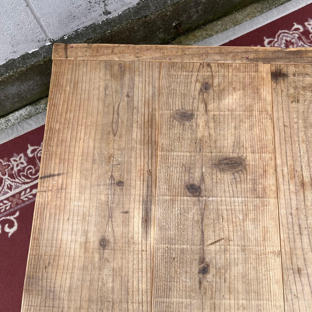 古家具 木製無垢材◾️古材天板 折り畳みテーブル コーヒーテーブル サイドテーブル