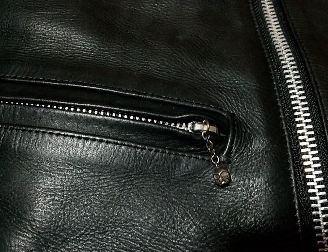 GARNI ガルニ ダブルライダースジャケット 黒 シルバー925