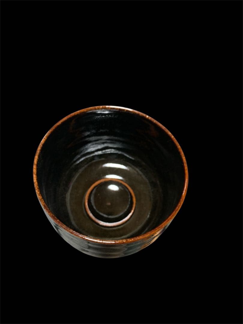 長谷川白峰作 下目釉 茶碗 帝展文展 献上 皇室御買上作家