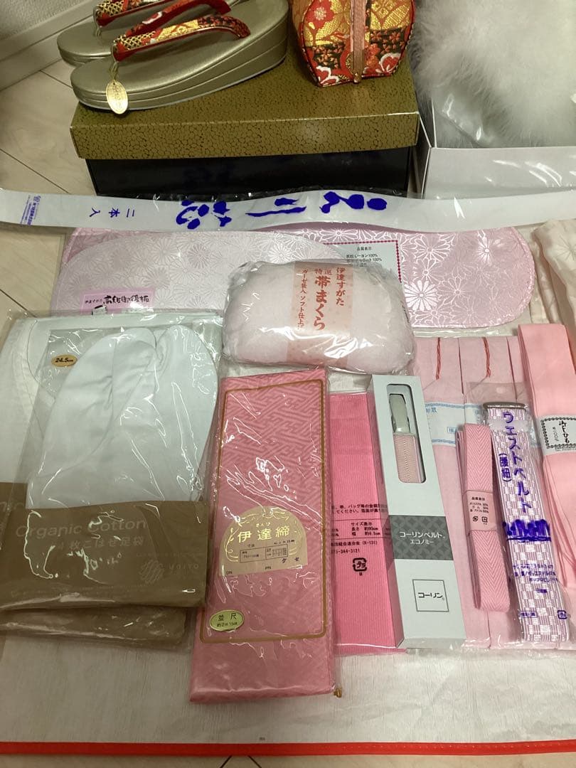 王道の古典柄 正絹振袖三越誂え 買い足し無しのフルセット 身丈166cm 裄長